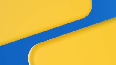 Mavi arkaplanda Yuvarlak Şekil 3d oluşturma Arkaplan Sarı geometrik