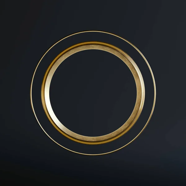 soyut 3d render altın yüzük yuvarlak şekilli minimalizm arkaplan