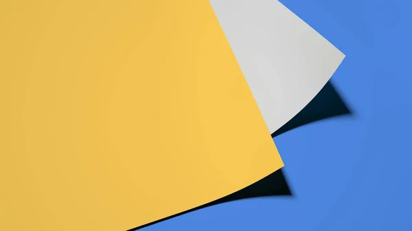 3d resimleme Kağıt kaplama arka plan renkli mavi ve sarı