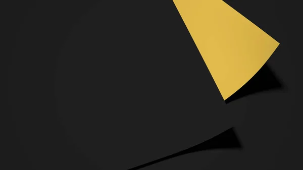 3D görüntüleme Siyah Kağıt kaplama arka plan renkli koyu ve sarı