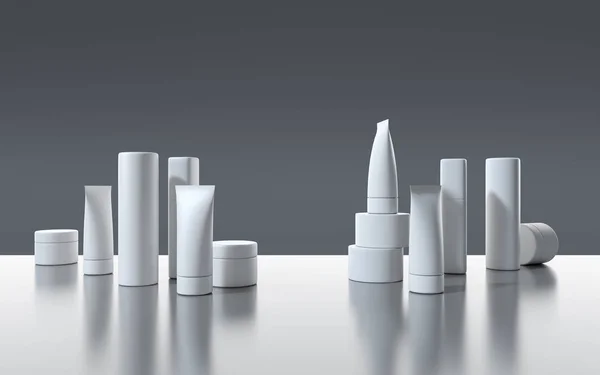 3D modelleme beyaz kozmetik ürünler