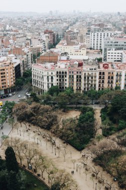 Barselona 'nın panoramik manzarası, İspanya