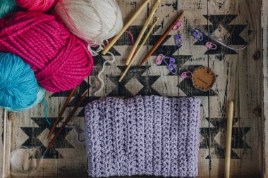 Üstten Görünüm malzeme örme için