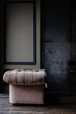 Brown armchair in loft studio