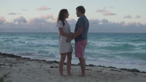 Um casal apaixonado diz adeus — Vídeo de Stock