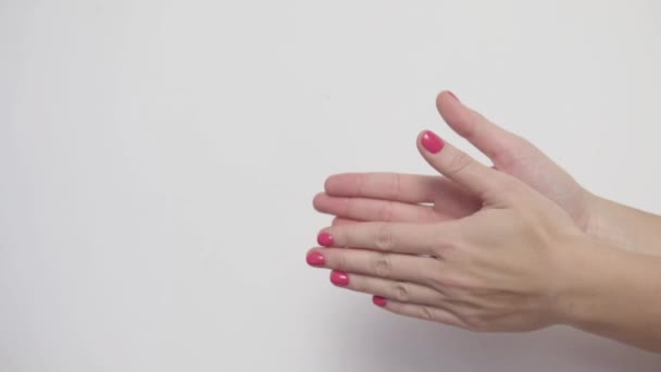Womens hands clap — Stock Video