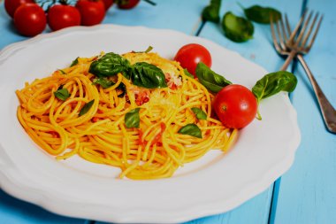 Domates soslu spagetti.