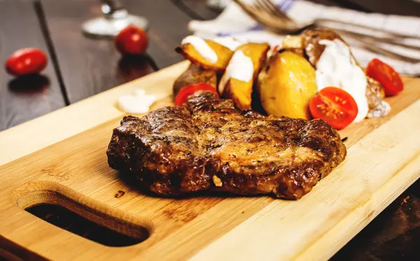 Pork neck steak — Stock Photo, Image