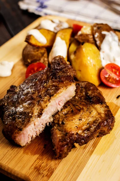 Pork neck steak — Stock Photo, Image