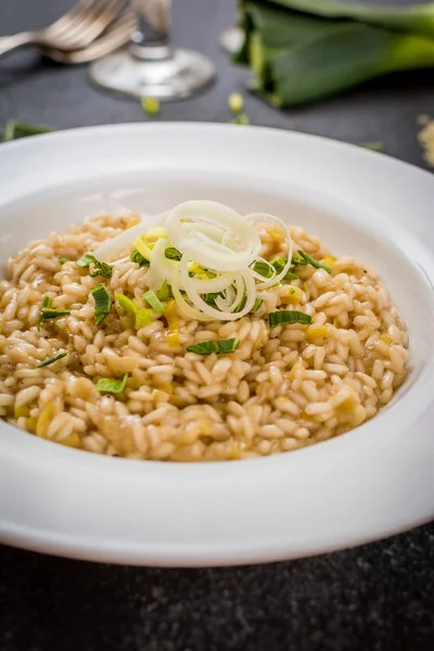 Risoto com alho-porro — Fotografia de Stock