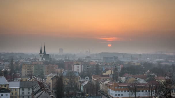 チェコの都市オストラヴァ タイムラプス — ストック動画