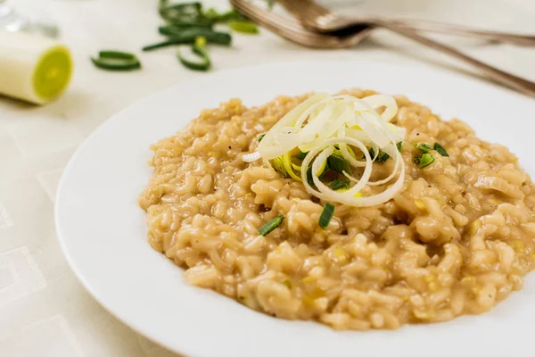 Risotto with leek — Stock Photo, Image