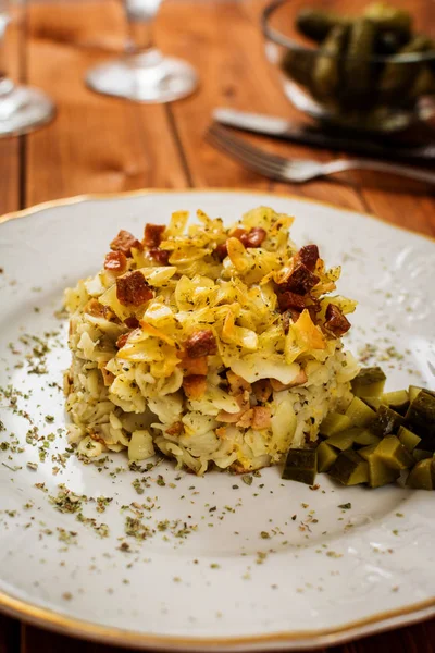 Pasta with sausage — Stock Photo, Image