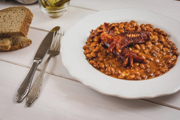 Red beans and sausage — Stock Photo, Image