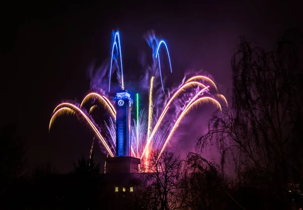 Feuerwerk in Ostrau — Stockfoto