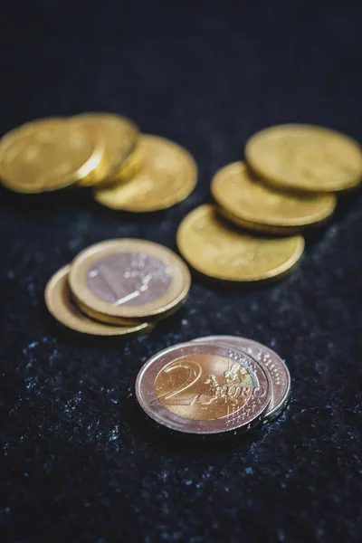 Bitcoin och Euro mynt — Stockfoto