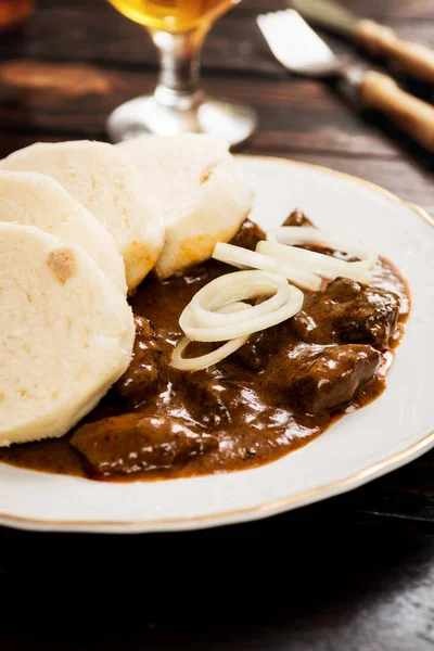 Goulash with dumplings — Stock Photo, Image