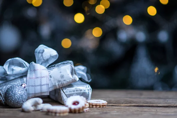 クリスマス銀の装飾 — ストック写真