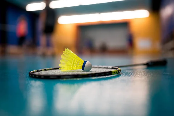 Badminton Shuttlecock e raquete — Fotografia de Stock