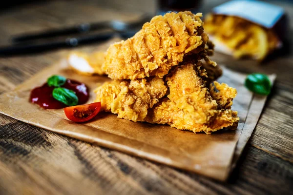 Chicken breast strips — ストック写真