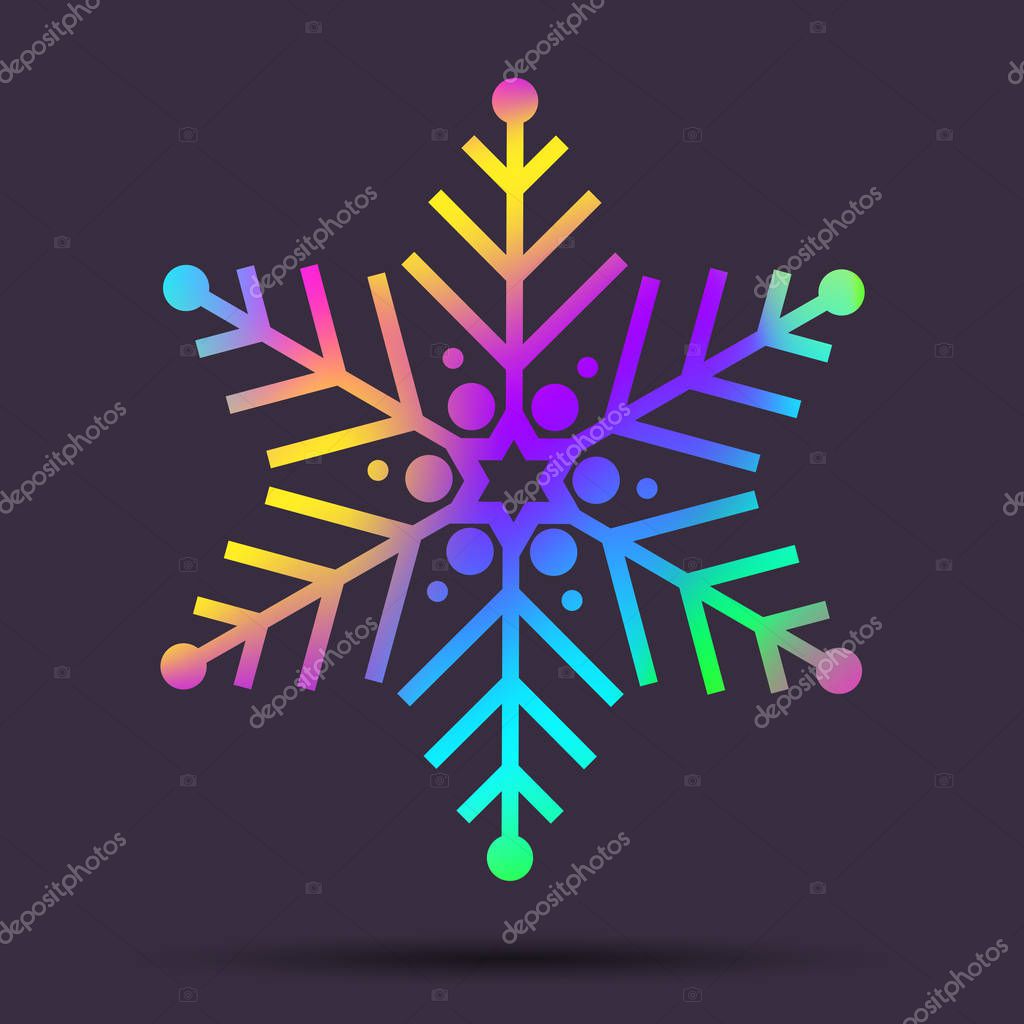 Download Vector rainbow Christmas holographic snowflake — Stock ...