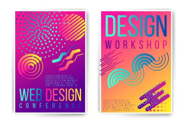 Workshop de design, cartaz de conferência de design — Vetor de Stock