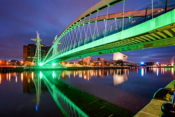 Millenniumsbrücke manchester england — Stockfoto