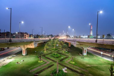 Lahore Flyovers and gardens Pakistan clipart