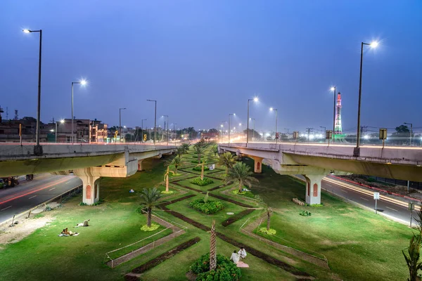Lahore estakad i ogrody Pakistan — Zdjęcie stockowe