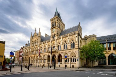 Neo Gothic style architecture of Northampton Guildhall  clipart