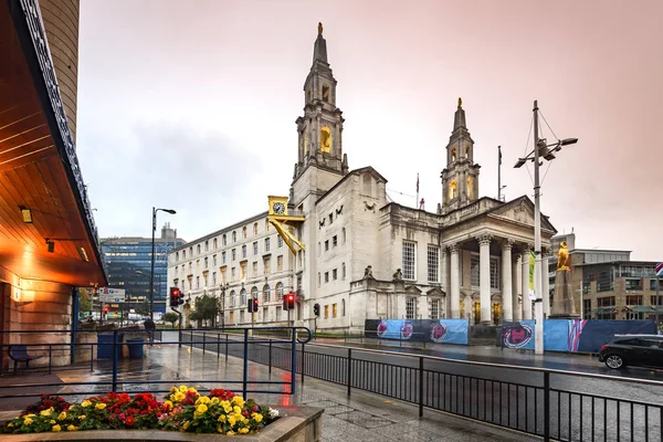 Widok z Leeds City Hall — Zdjęcie stockowe