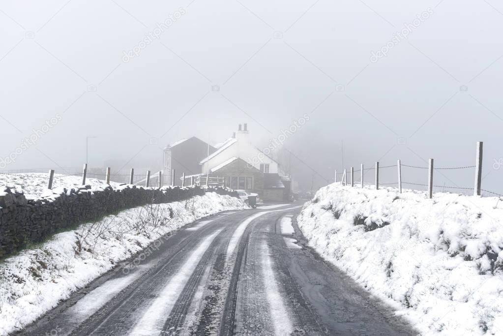 Snow covered road