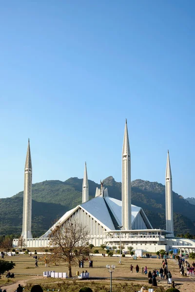 Mesquita Faisal Islamabad Paquistão Forma Tenda Beduína Rodeada Por Quatro — Fotografia de Stock