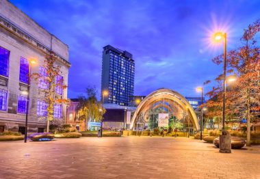 Sheffield Sheffield South Yorkshire, İngiltere'de en büyük ılıman glasshouses biri de şehir kış bahçesinde 