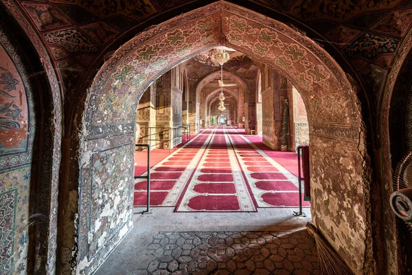 Interior Mesquita Wazir Khan Lahore Paquistão — Fotografia de Stock