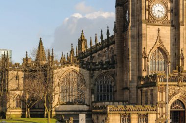 Gün batımında, Manchester, İngiltere Manchester cathedral.