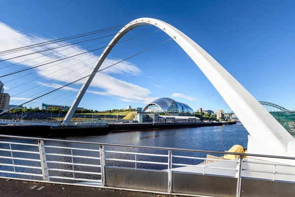 Millenium Bridge Nad Rzeką Tyne Newcastle Anglia — Zdjęcie stockowe