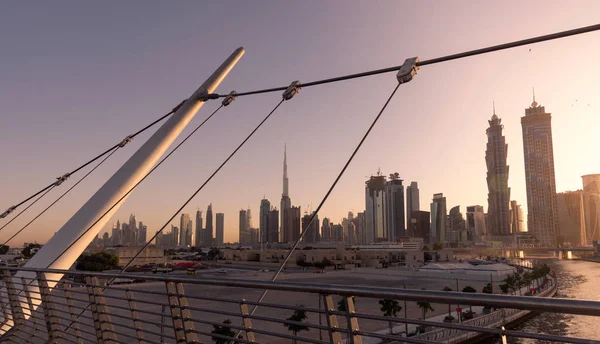 Dubais Skyline Und Wolkenkratzer Blick Von Der Toleranzbrücke — Stockfoto