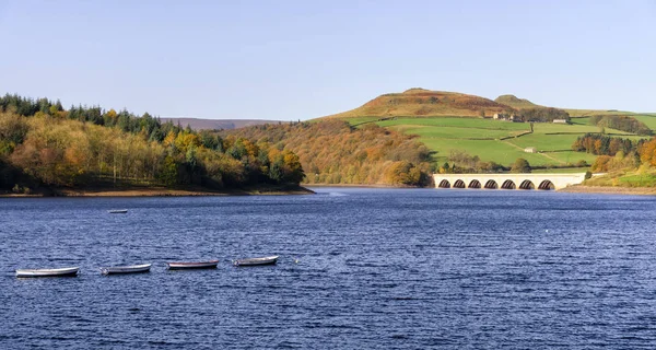 Dois Viadutos Ashopton Ladybower Precisavam Transportar Estradas Principais Sobre Reservatório — Fotografia de Stock