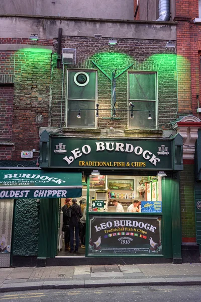 Temple Bar Street Dublin Irland April 2015 Leo Burdock Traditionell — Stockfoto