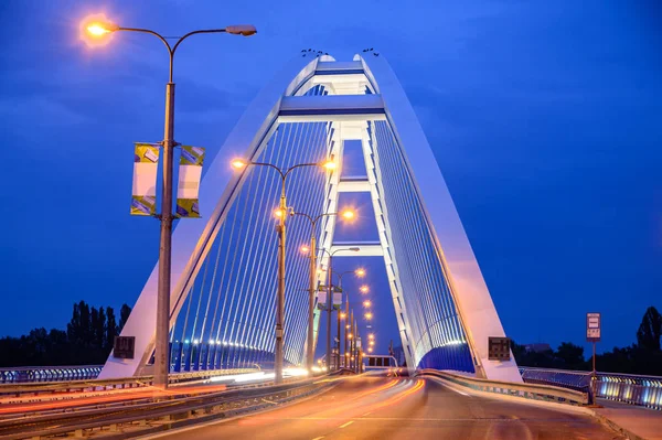 Apollo Bridge New Arched Bridge Danube River Bratislava Slovakia — Stock Photo, Image