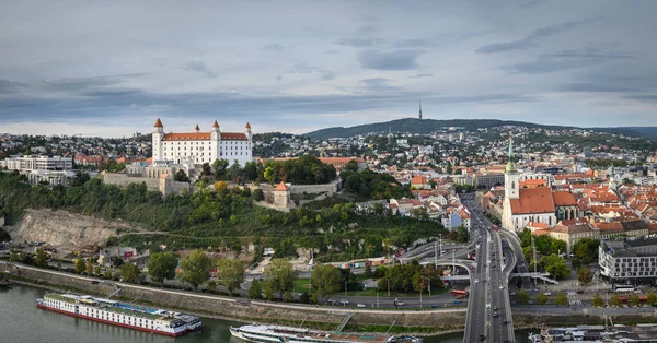 Vista Aérea Centro Bratislava Eslováquia — Fotografia de Stock