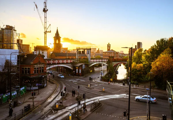 Manchester Greater Manchester Oktober 2019 Blick Auf Den Stadtteil Deansgate — Stockfoto