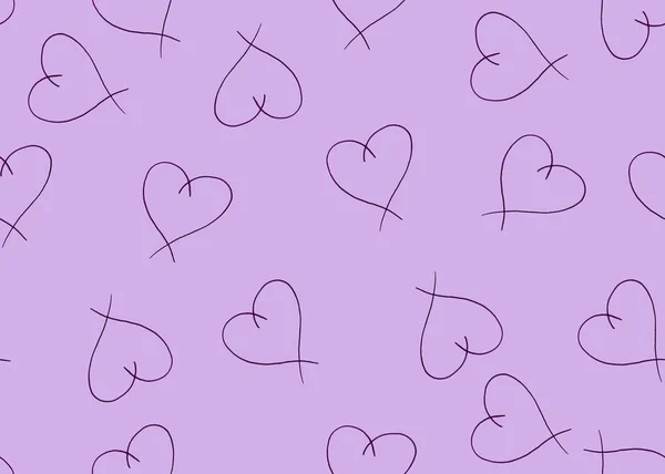 Seamless Pattern Violet Hearts Pink Background Hearts Shapes Valentine Ornament — 스톡 사진
