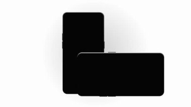 Akıllı telefonlar, cep telefonları, arka. Model Yukarı. 3d Hazırlama