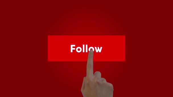 Red Follow Button Video — Stock Video