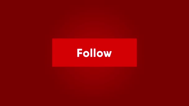 Red Follow Button Video — Stock Video