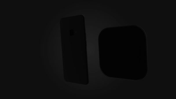 Smartphone Cellulare Indietro Render Carica Wireless — Video Stock