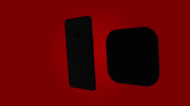 Smartphone, téléphone portable, retour. 3D Render. Charge sans fil 