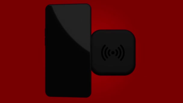 Kablosuz Şarj Aleti Cep Telefonu Geri Model Yukarı — Stok video